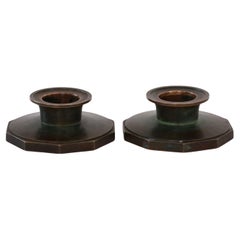 Set of Just Andersen bronze candle holders, 1930s, Denmark