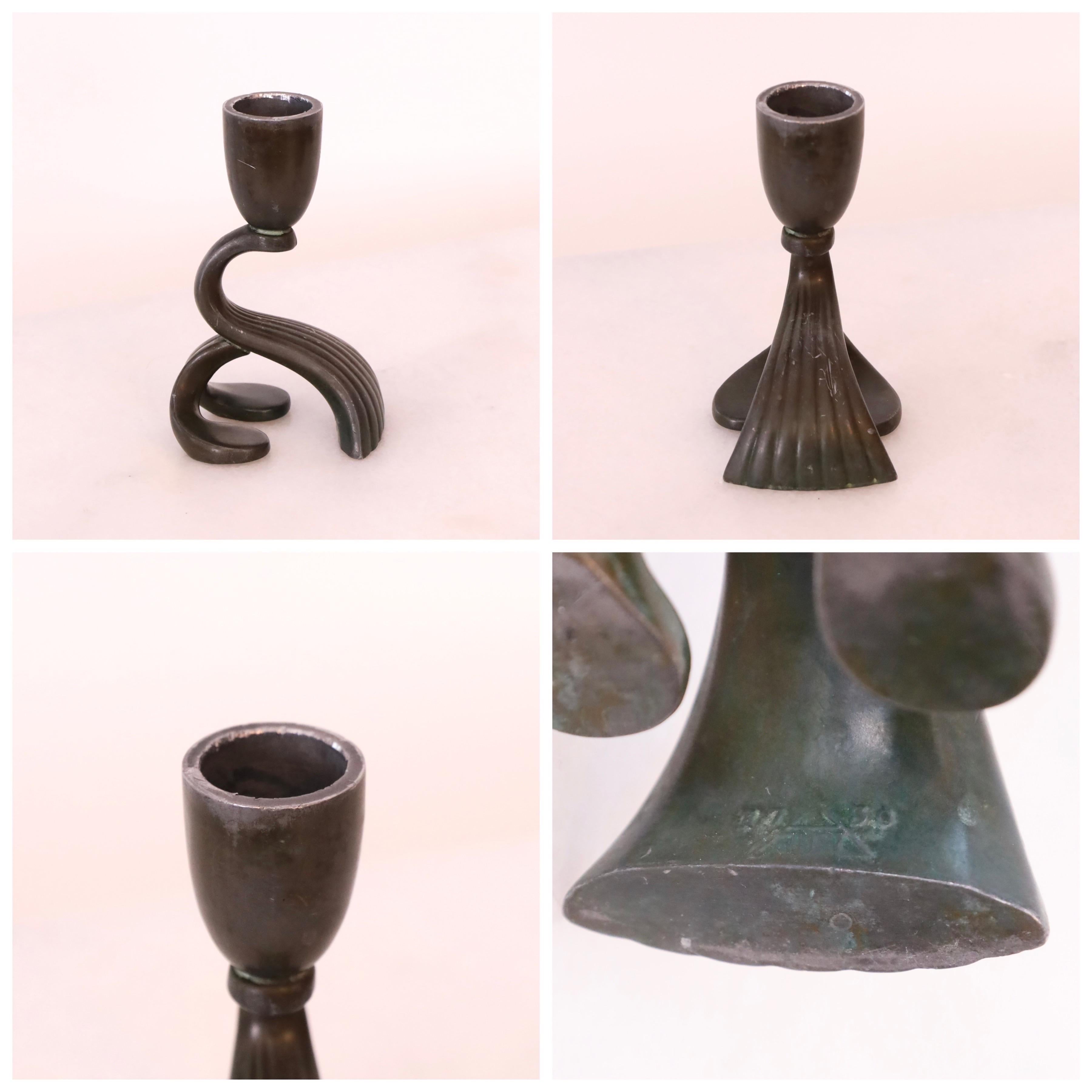 Mid-20th Century Set of Just Andersen candle holders, 1930s, Denmark For Sale