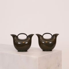 Set of Just Andersen dual-pipe art deco vases, 1920s, Denmark