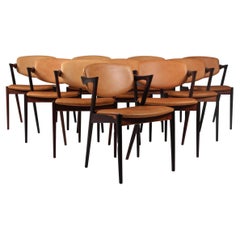 Used Set of Kai Kristiansen Model 42 Dining Chairs, Rosewood, Aniline Leather, 1960s