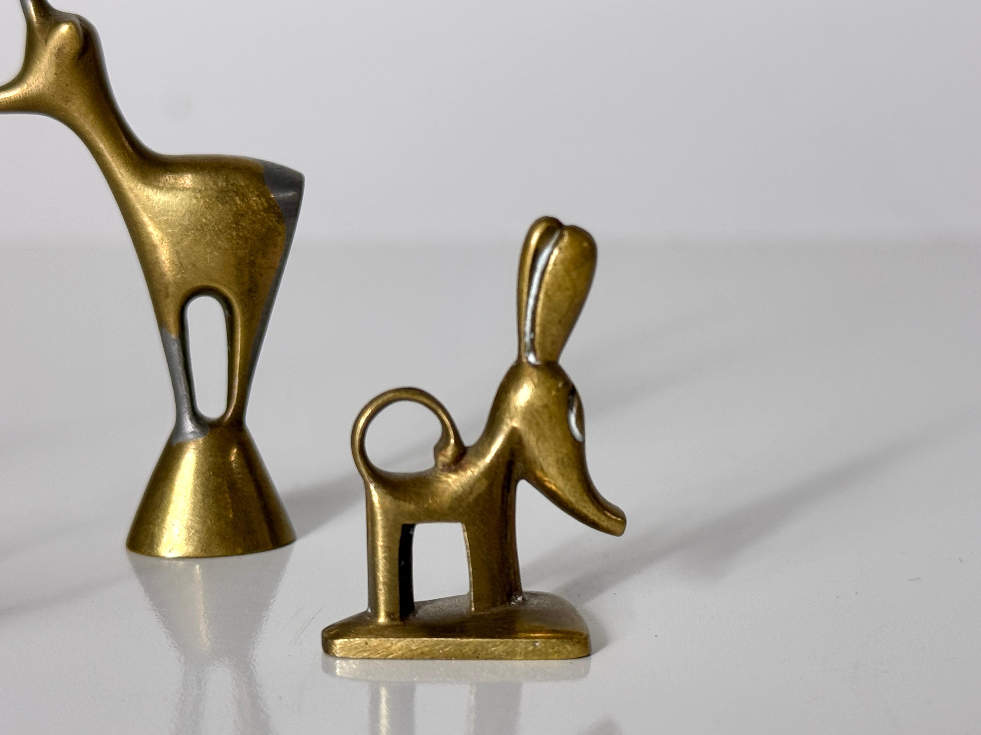 Set of Karl Hagenauer Bronze Miniature Animal Sculptures Werkstatte Wien Austria For Sale 1