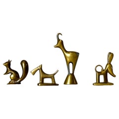 Set of Karl Hagenauer Bronze Miniature Animal Sculptures Werkstatte Wien Austria