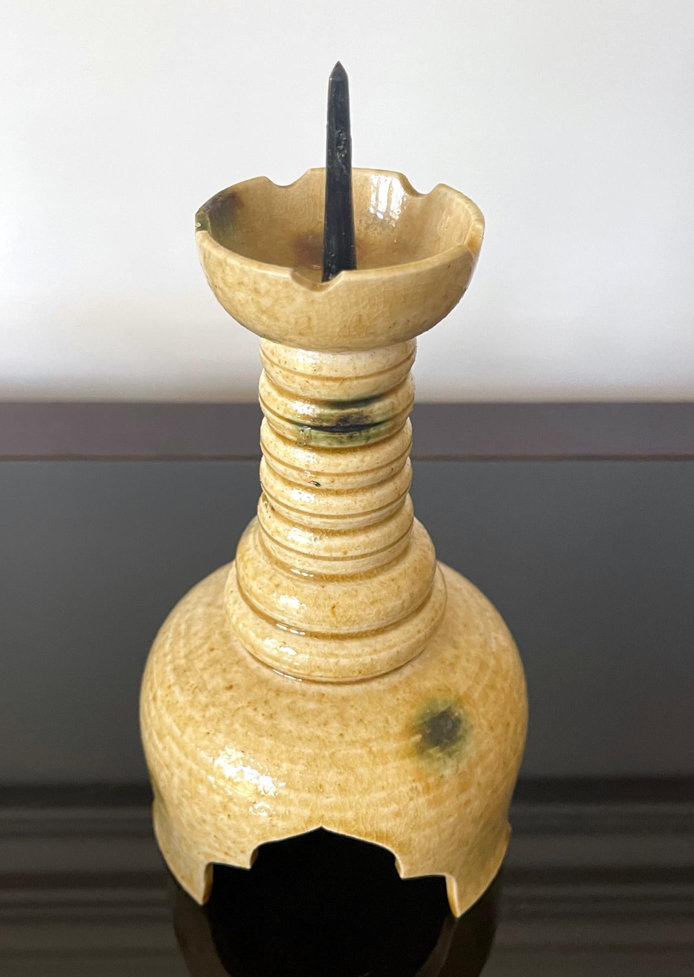 20th Century Set of Ki-Seto Ceramic Altar Pieces from Korean Empire Period For Sale