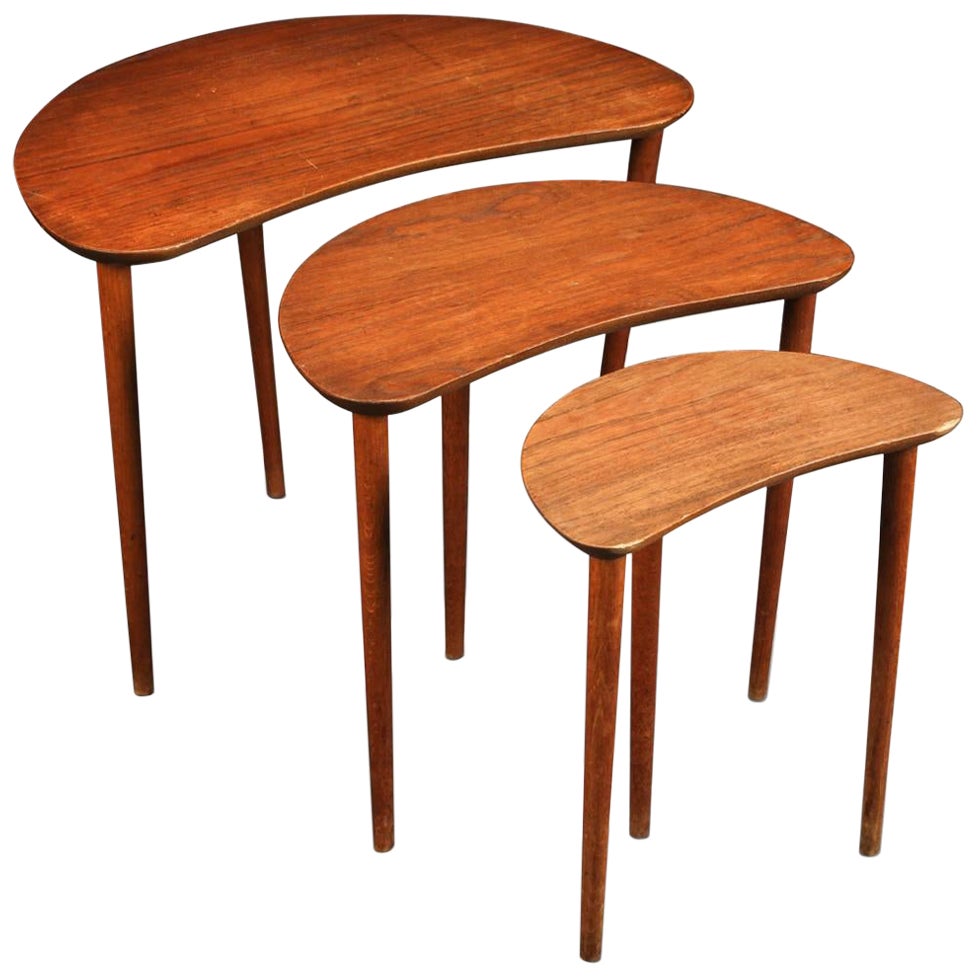 Set of Kidney Shaped Nesting Tables by Trap Christensen
