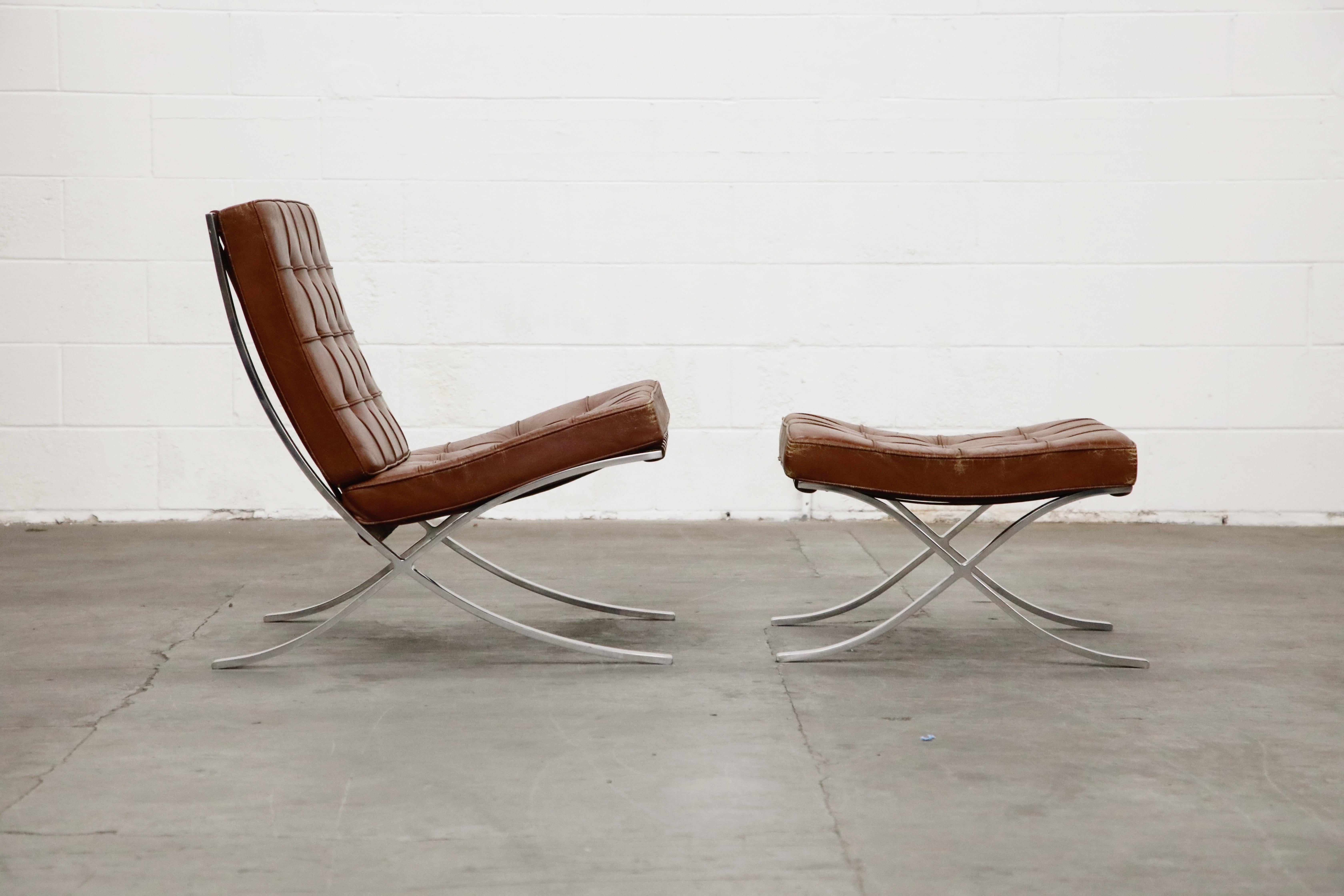 Set of Knoll Associates Barcelona Chairs and Ottomans by Mies van der Rohe, 1961 3