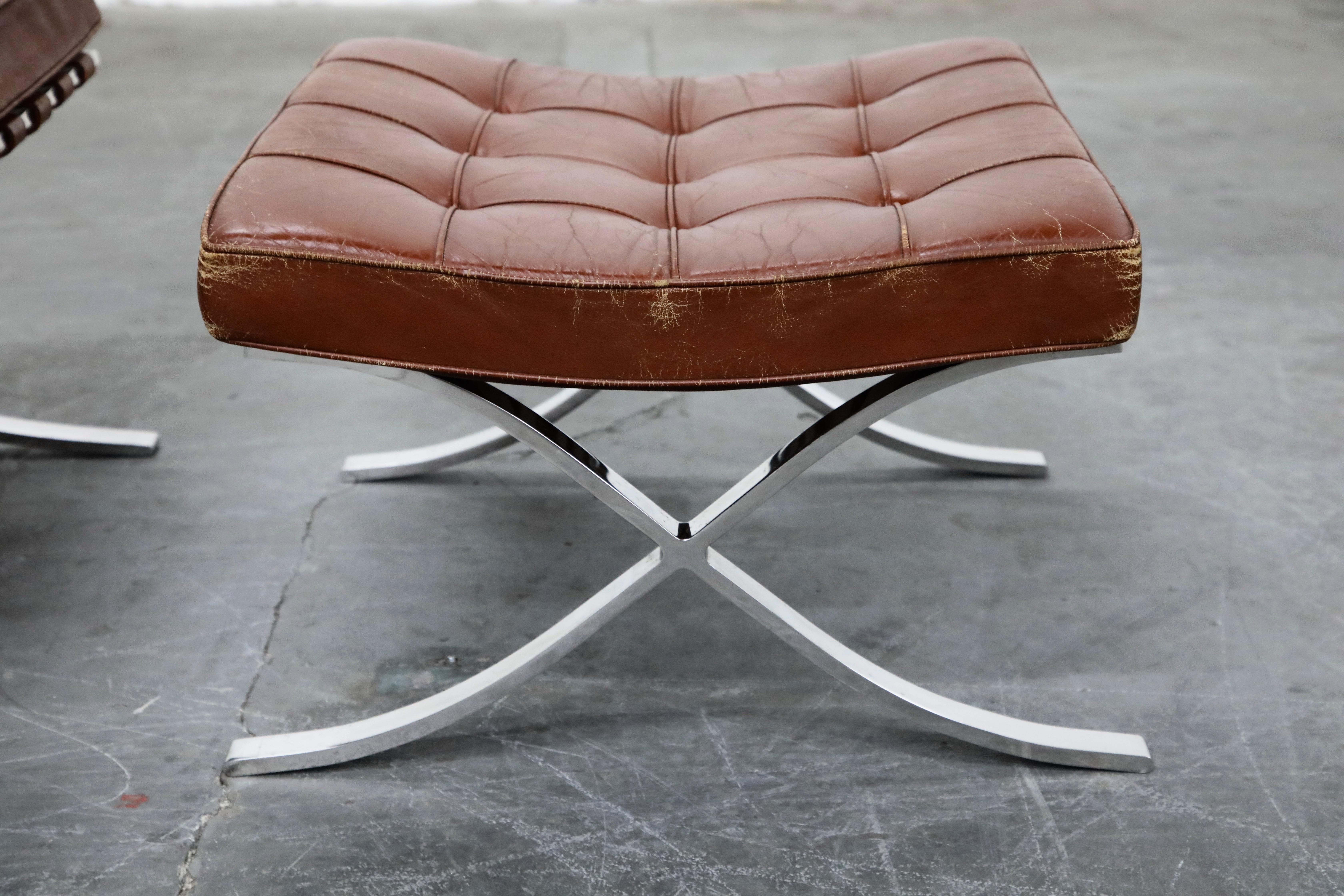 Set of Knoll Associates Barcelona Chairs and Ottomans by Mies van der Rohe, 1961 13