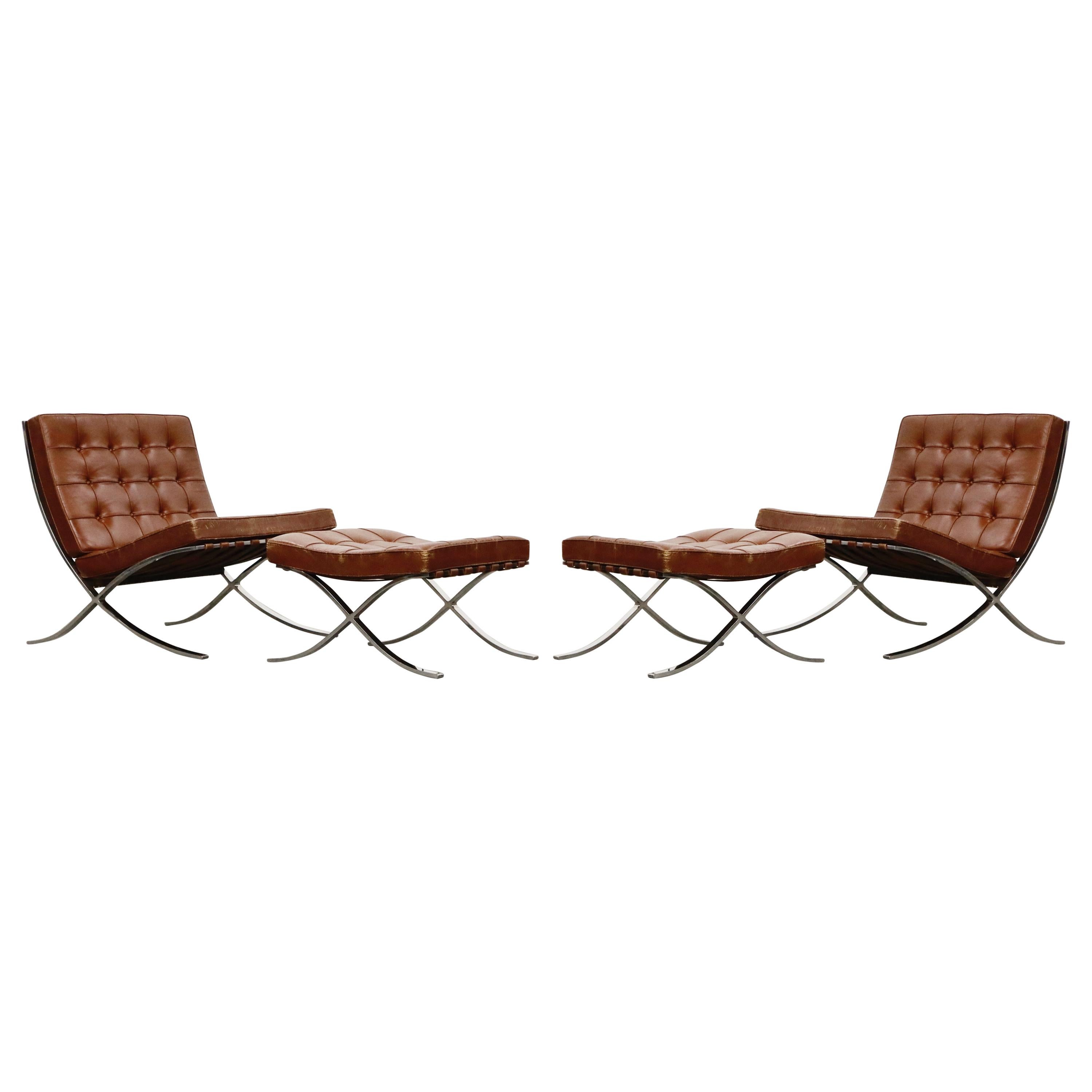 1stGen Knoll Associates Barcelona Chair by Mies van der Rohe, Double