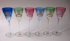 Set of Koloman Moser Designed 'Lucca Liquor' Bohemian Glasses by Meyr's Neffe