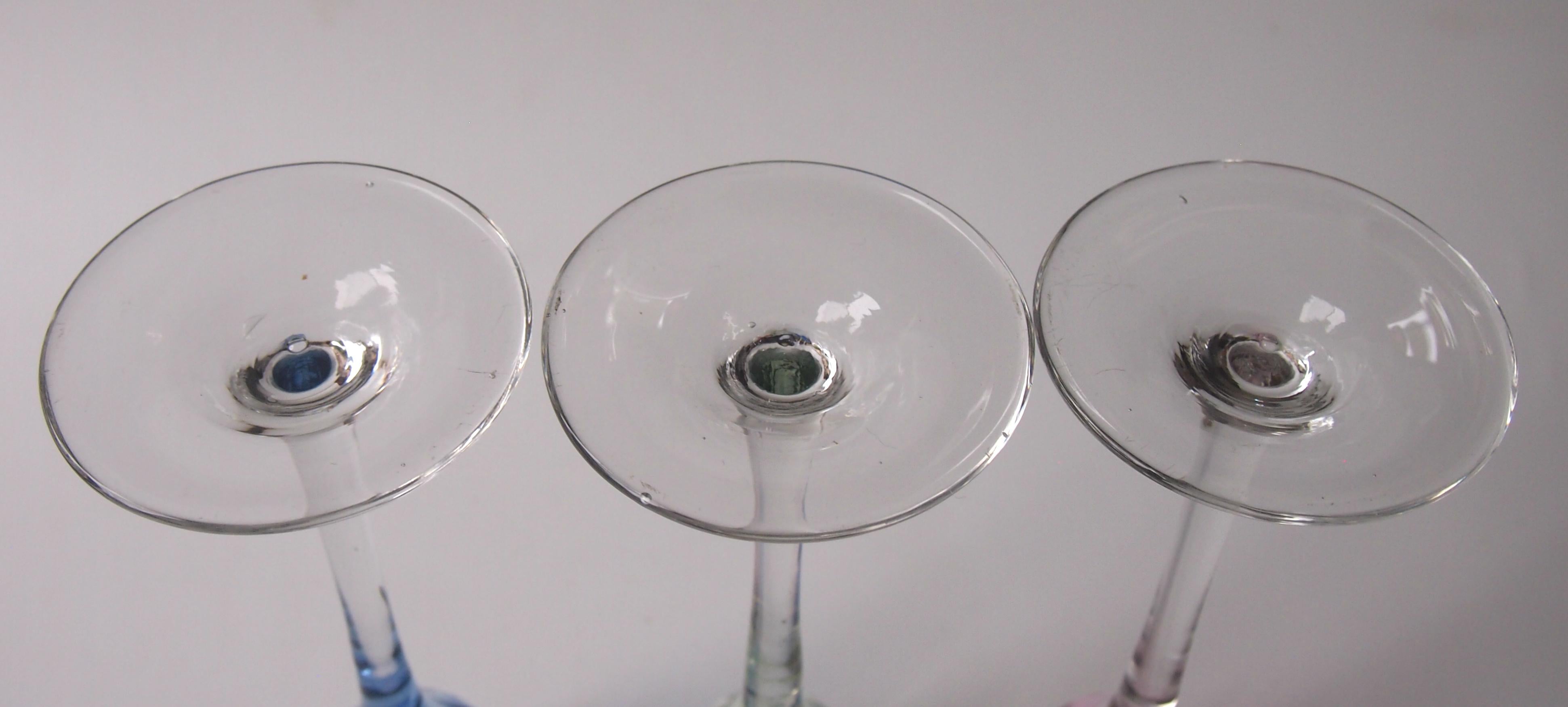 Czech Set of Koloman Moser Designed 'Lucca Liquor' Bohemian Glasses by Meyr's Neffe For Sale