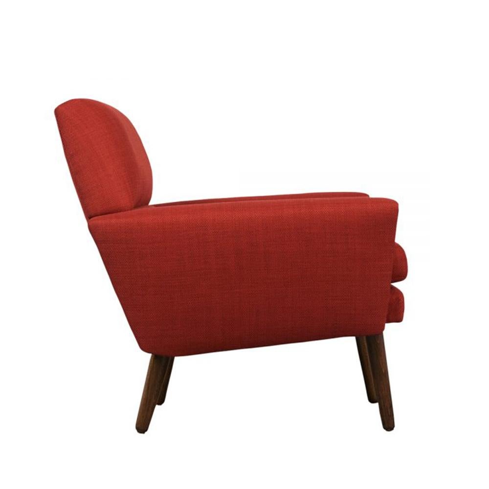 Amsterdam School Vintage Kurt Ostervig Danish Lounge Chairs in Red - Restored Elegance For Sale