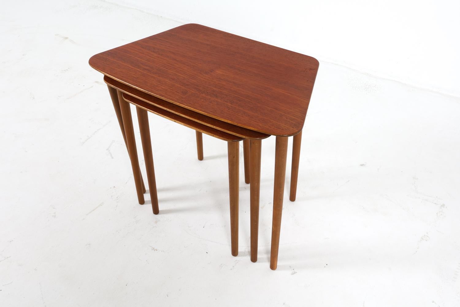 Set of Kurt Østervig Danish Teak Nesting Tables, Circa 1960s For Sale 7