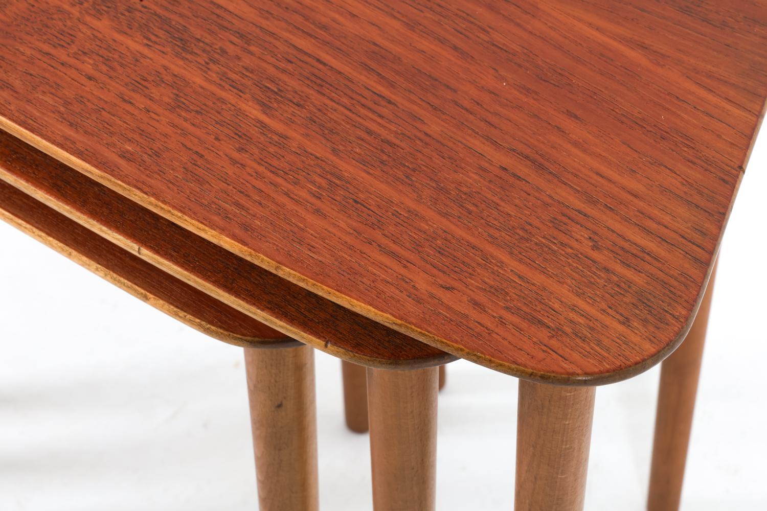 Set of Kurt Østervig Danish Teak Nesting Tables, Circa 1960s For Sale 8
