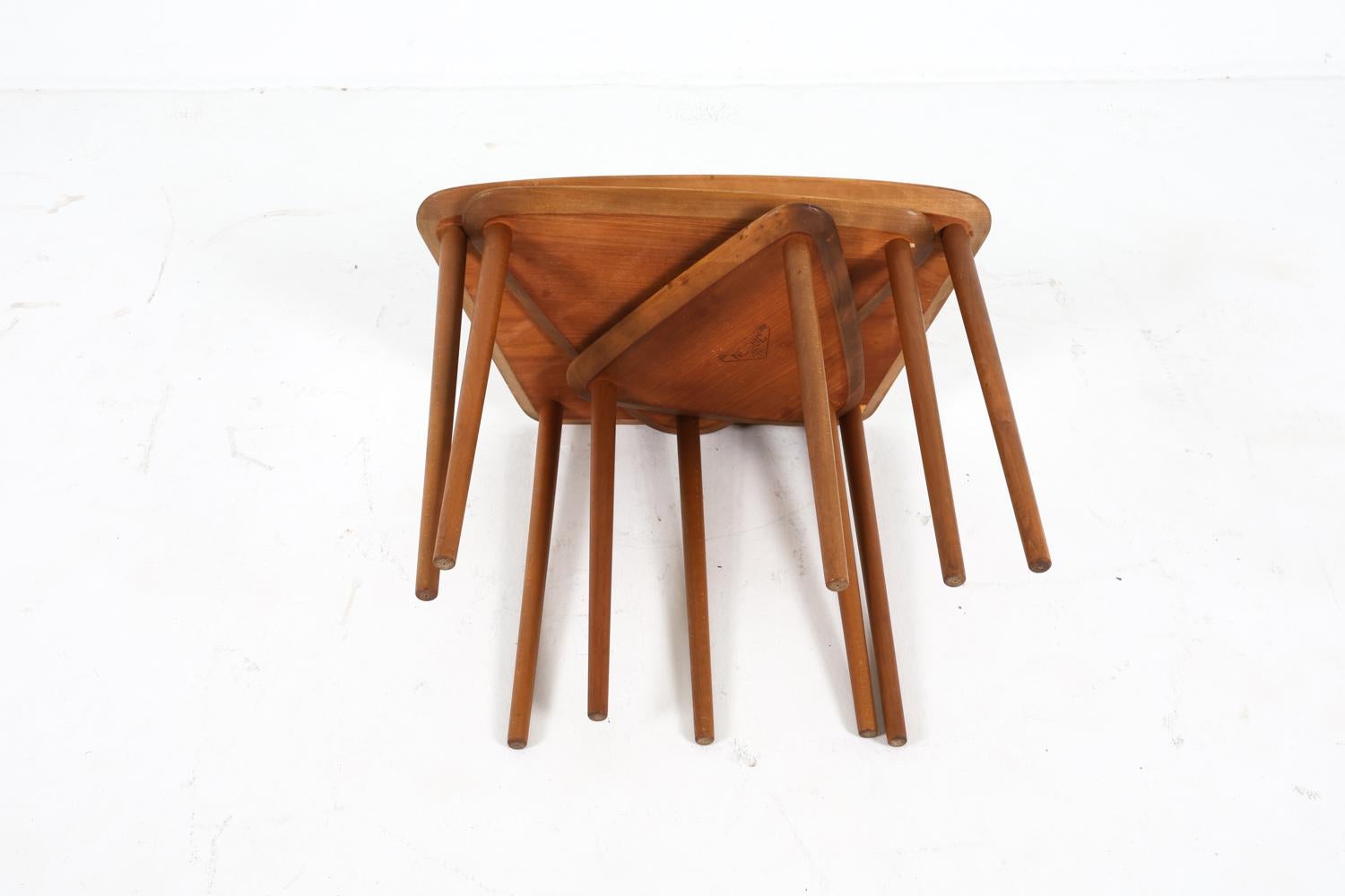 Set of Kurt Østervig Danish Teak Nesting Tables, Circa 1960s For Sale 9