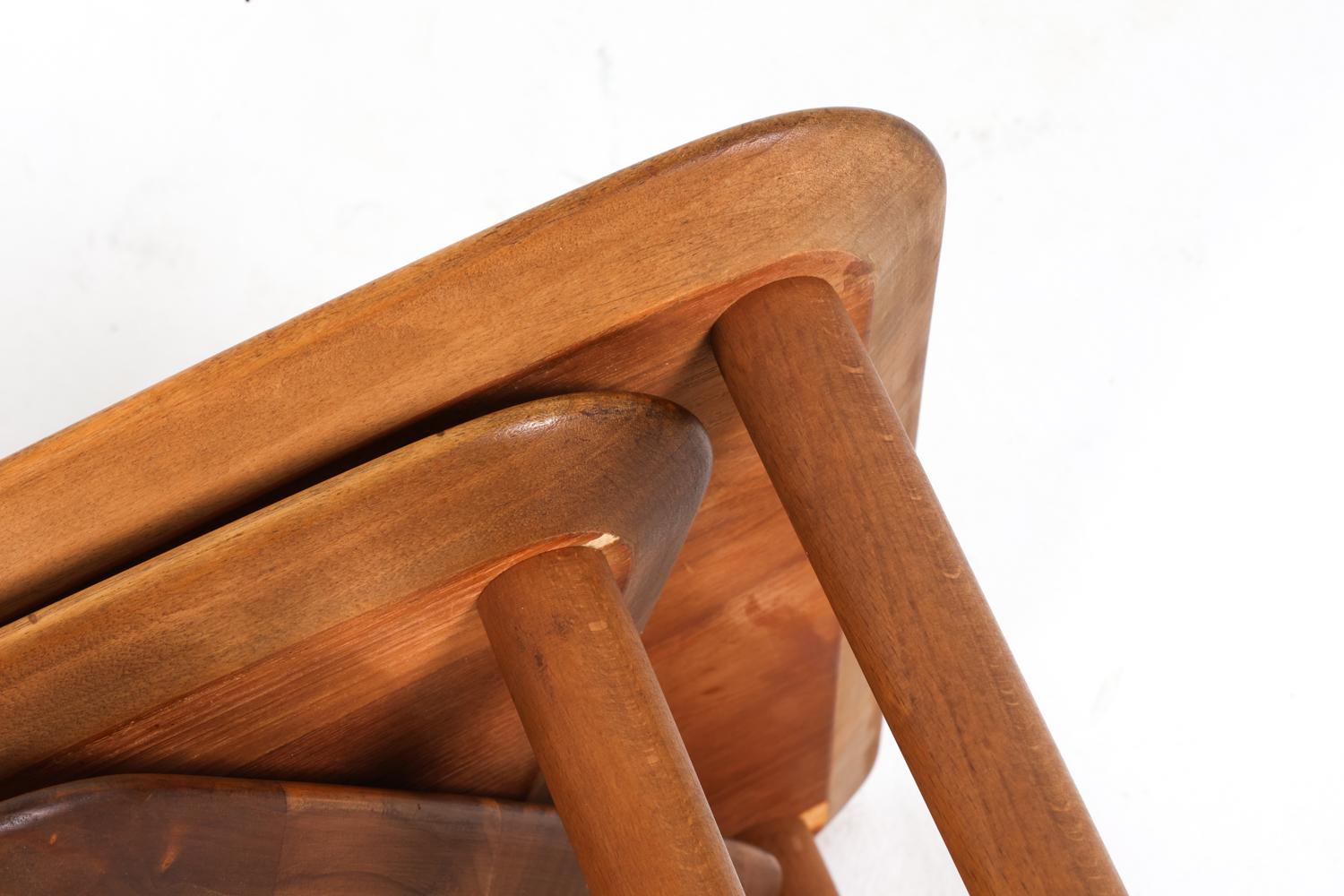 Set of Kurt Østervig Danish Teak Nesting Tables, Circa 1960s For Sale 11