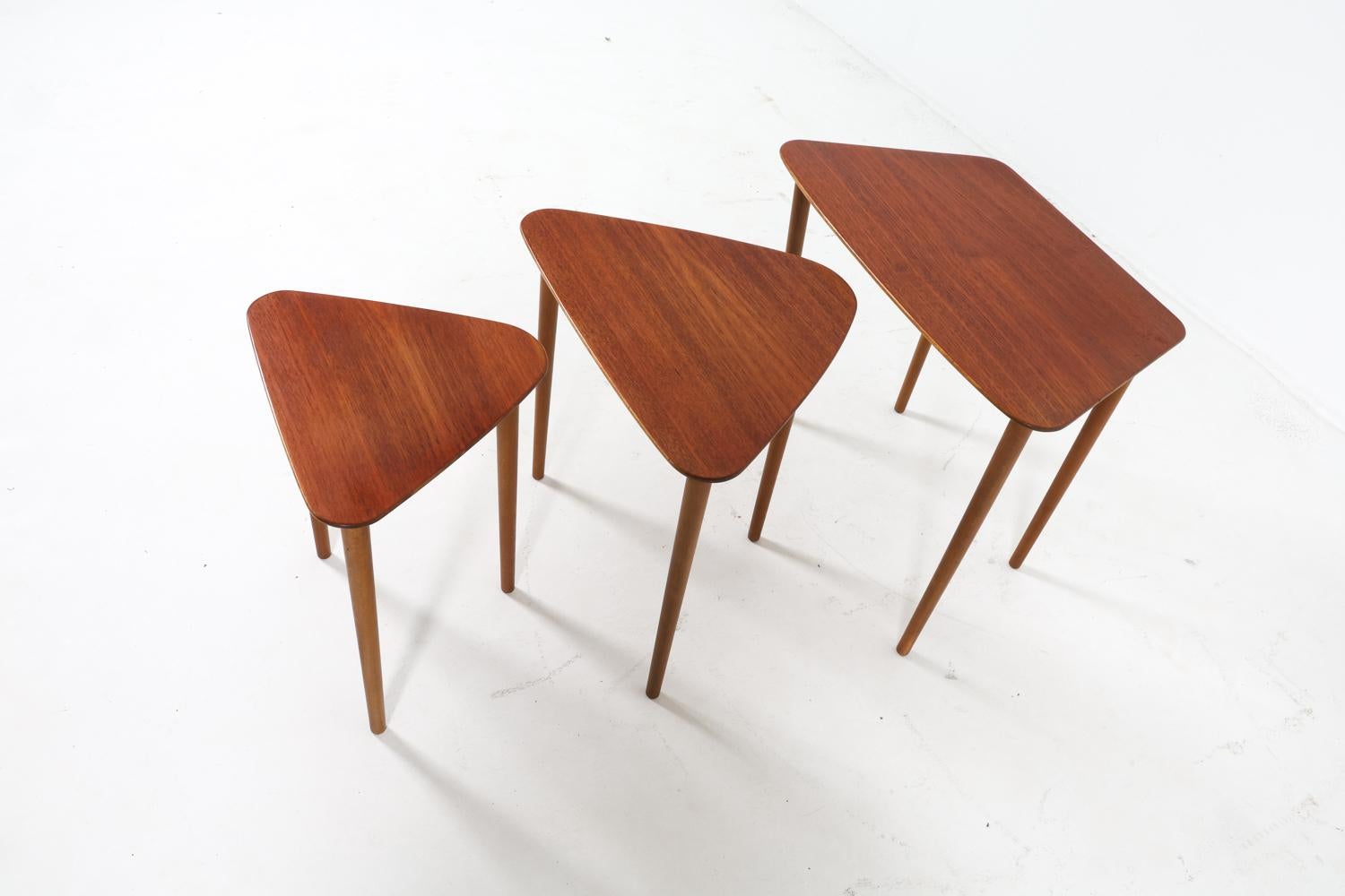 Set of Kurt Østervig Danish Teak Nesting Tables, Circa 1960s For Sale 1