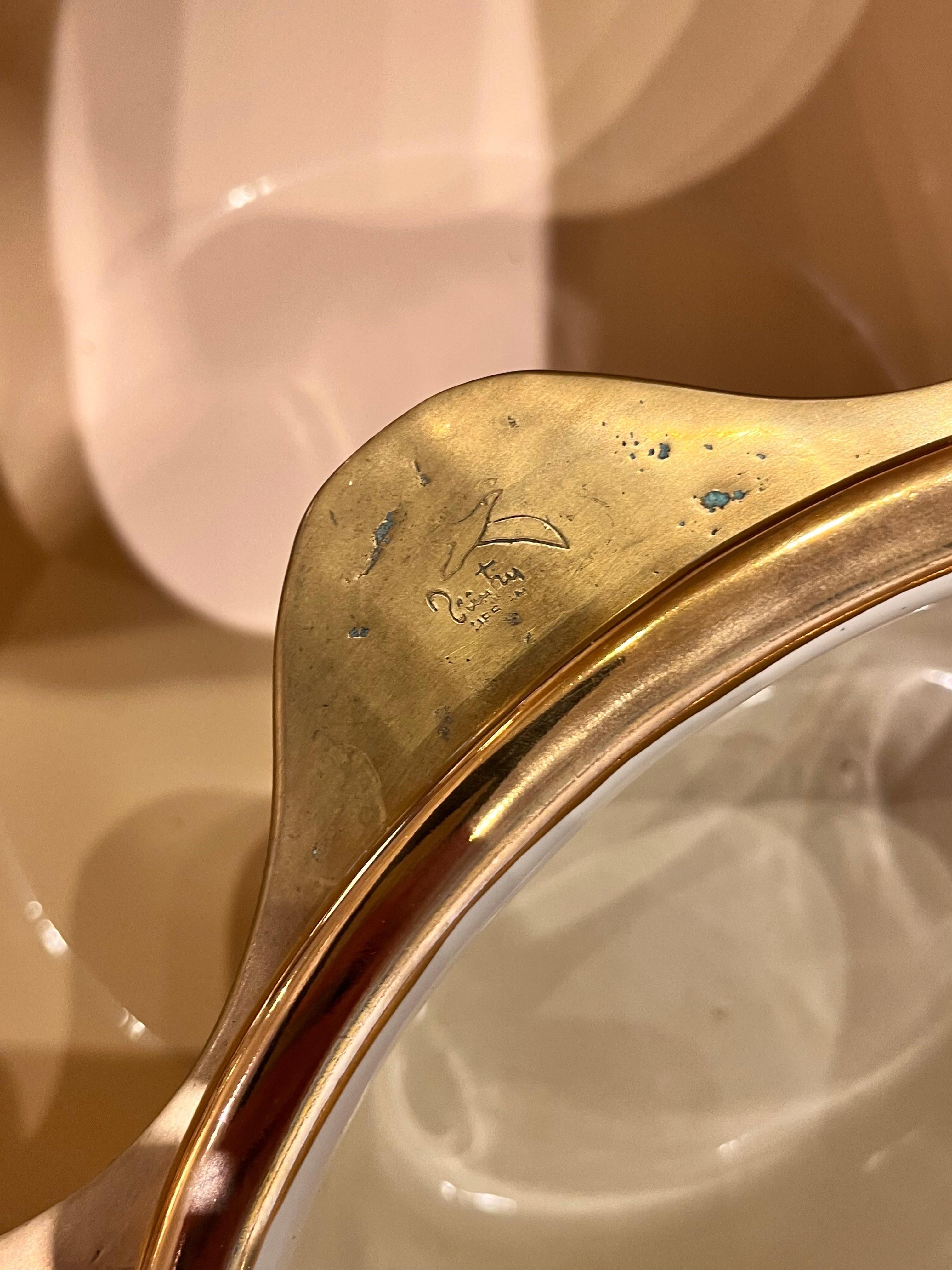 Set of Lacquered Metal and Bronze Punch Bowl and Shot Glass Box, Italy, 1970 For Sale 1