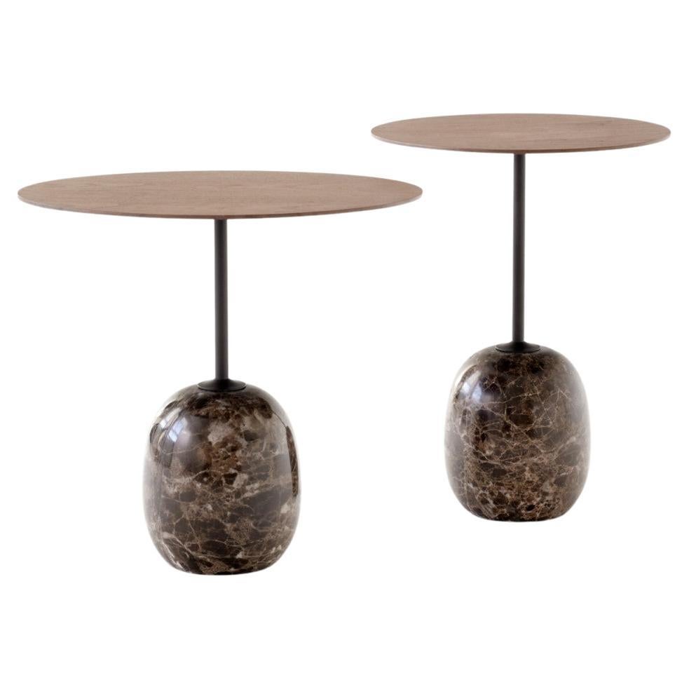Set of Lacquered Walnut & Marble Side Tables by Luca Nichetto for & Tradition For Sale