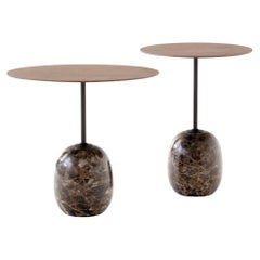 Set of Lacquered Walnut & Marble Side Tables by Luca Nichetto for & Tradition