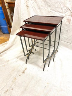 Set of Lacquered Wood Nesting Tables by Jules Leleu