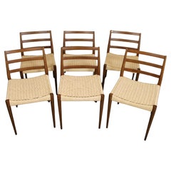 Set of Ladder Back Woven Chairs