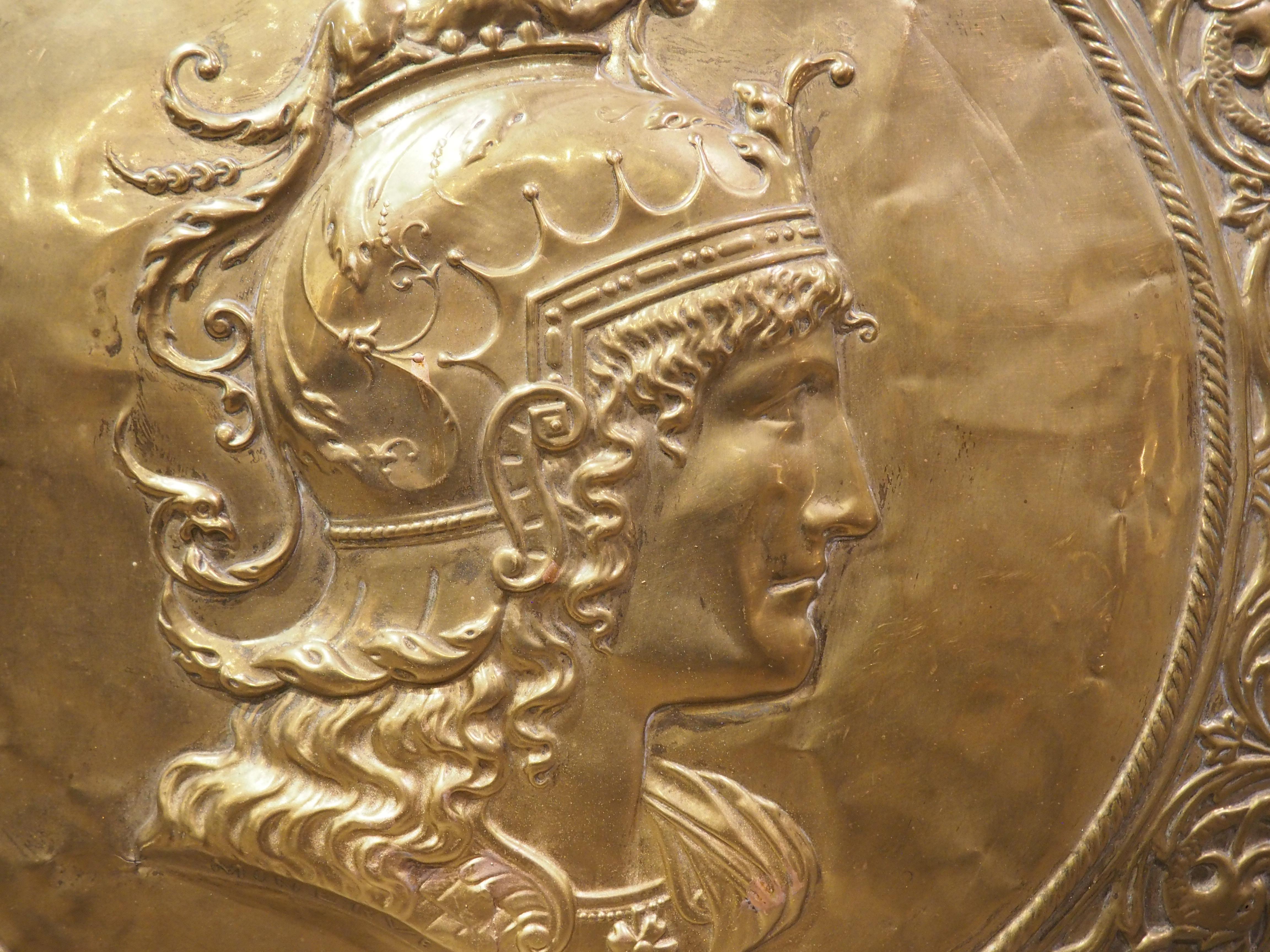 Juego de grandes cargadores de Marte y Minerva en cobre dorado repulido del s. XIX francés en venta 3