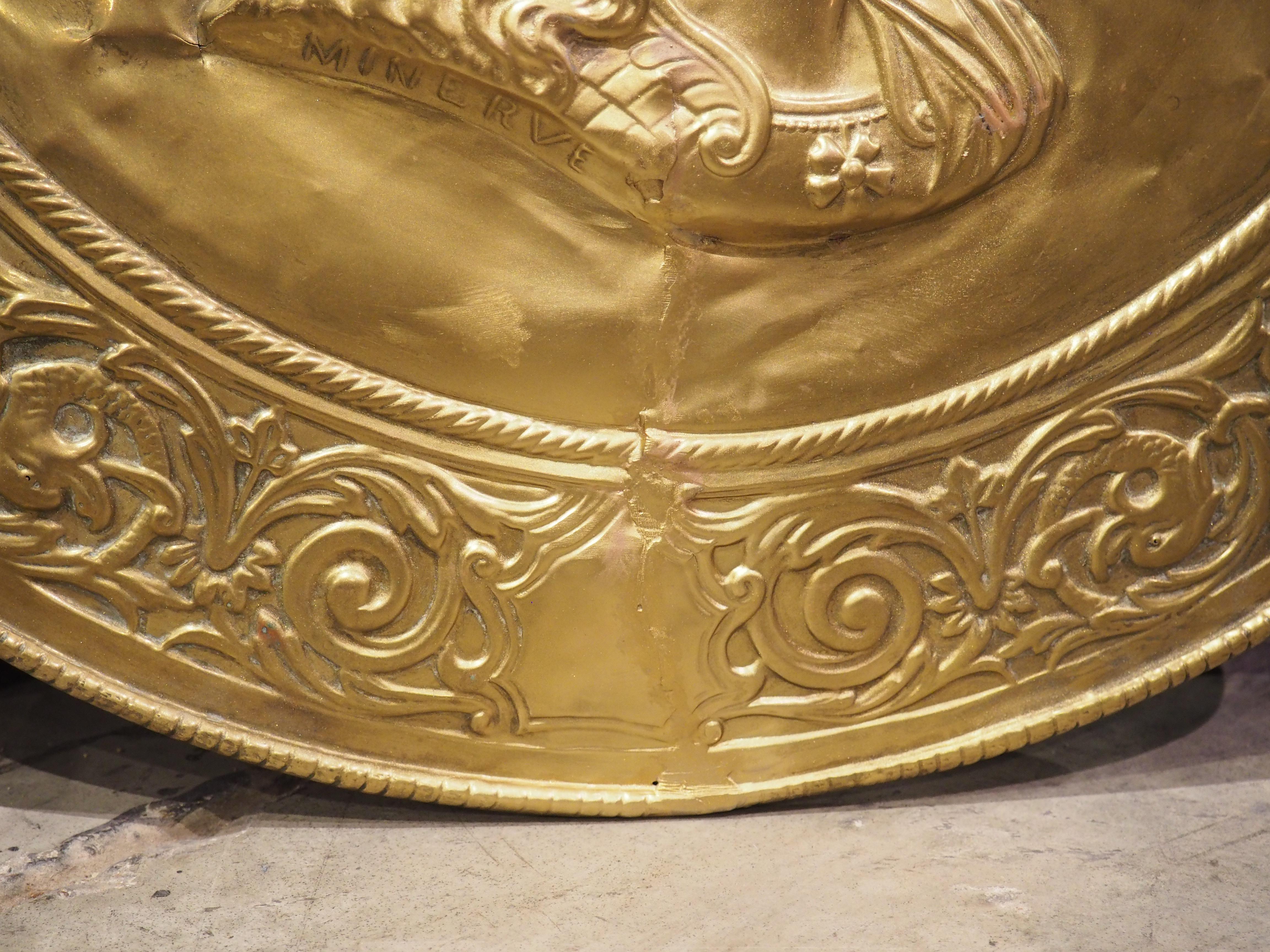 Juego de grandes cargadores de Marte y Minerva en cobre dorado repulido del s. XIX francés en venta 5