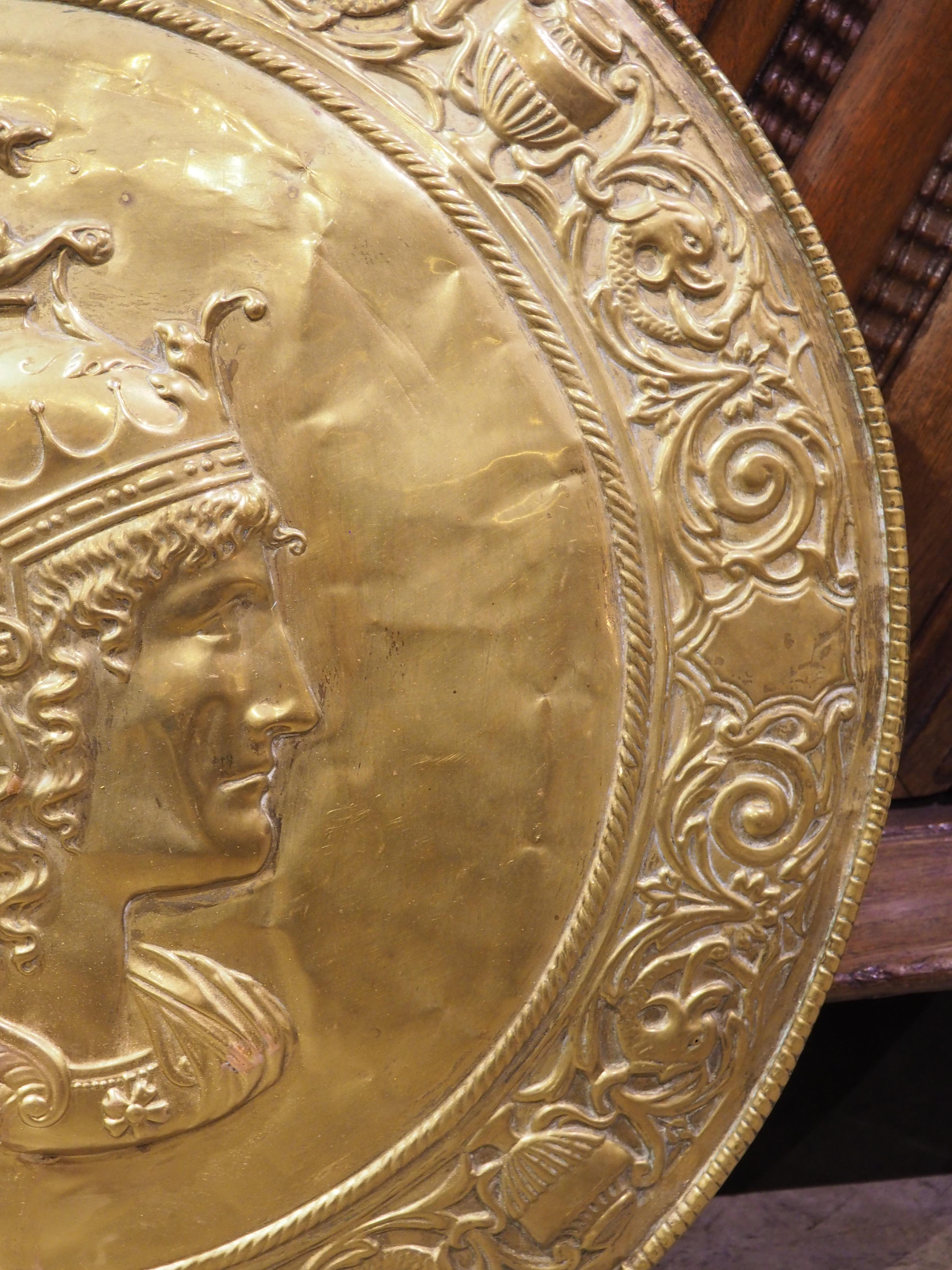 Juego de grandes cargadores de Marte y Minerva en cobre dorado repulido del s. XIX francés en venta 7