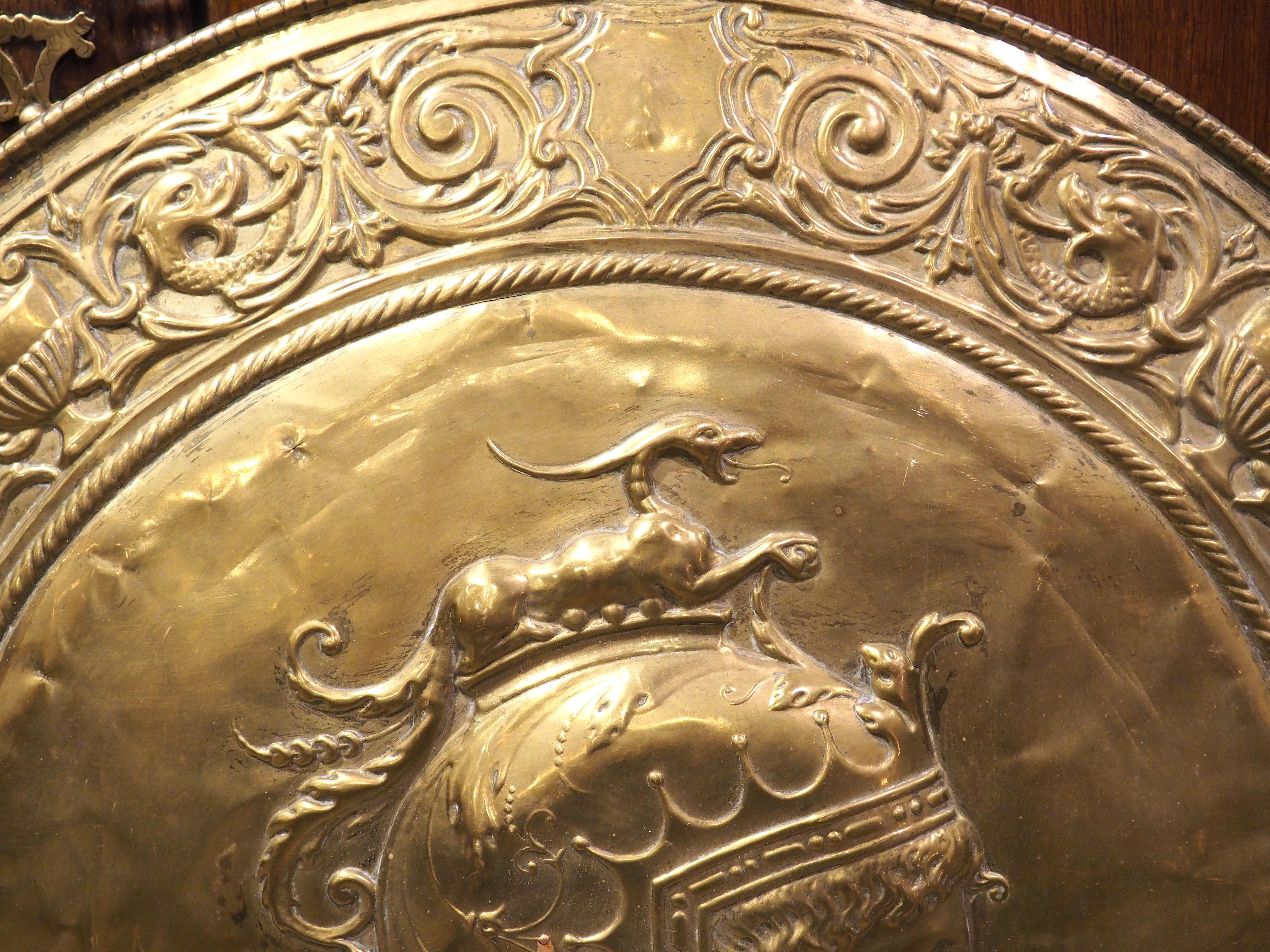 Juego de grandes cargadores de Marte y Minerva en cobre dorado repulido del s. XIX francés en venta 8
