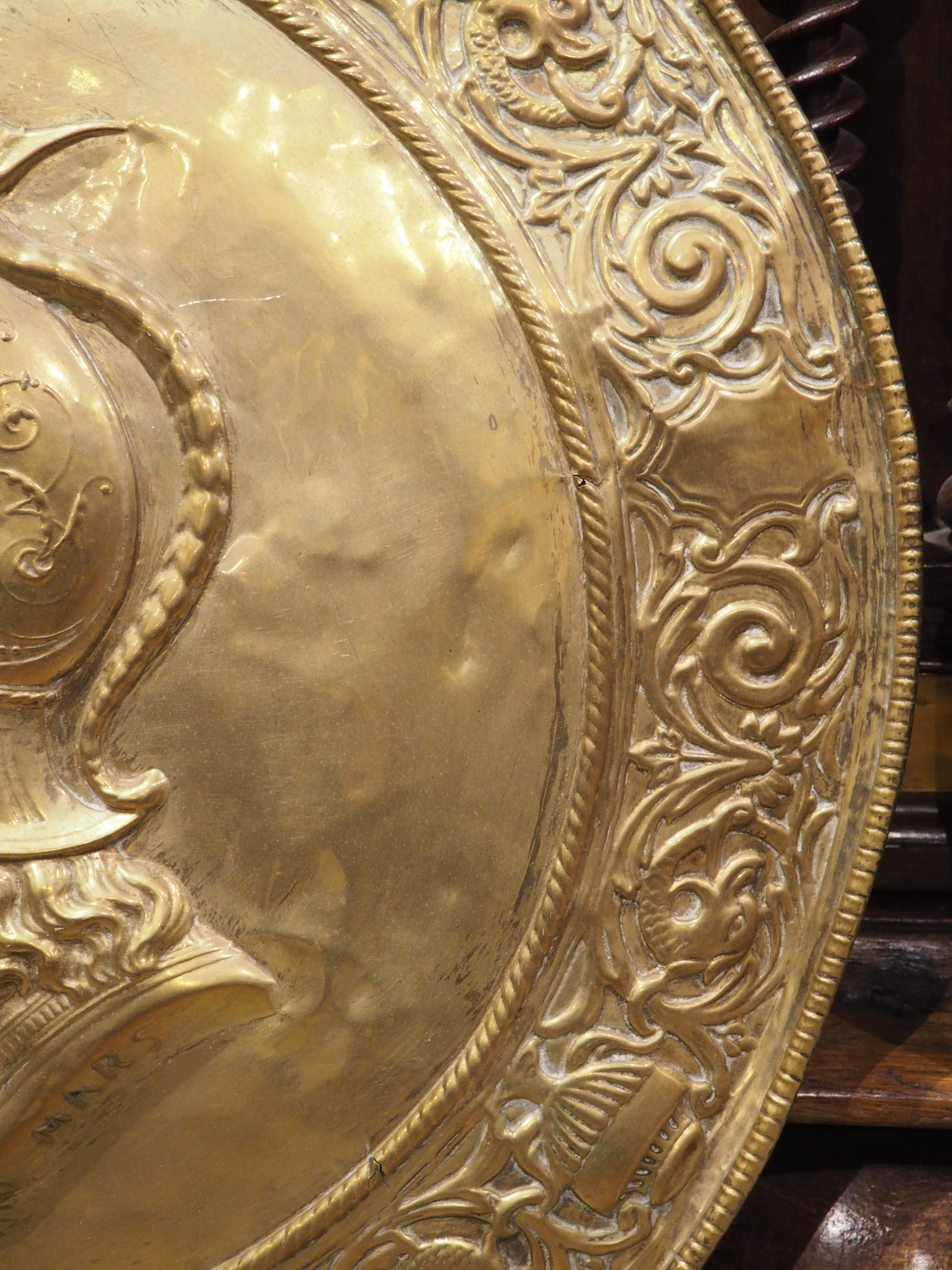 Juego de grandes cargadores de Marte y Minerva en cobre dorado repulido del s. XIX francés Metal en venta