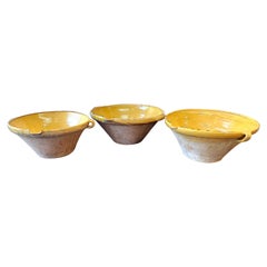 Antique Set of Large 19th Century French Pottery Tian Bowls Three