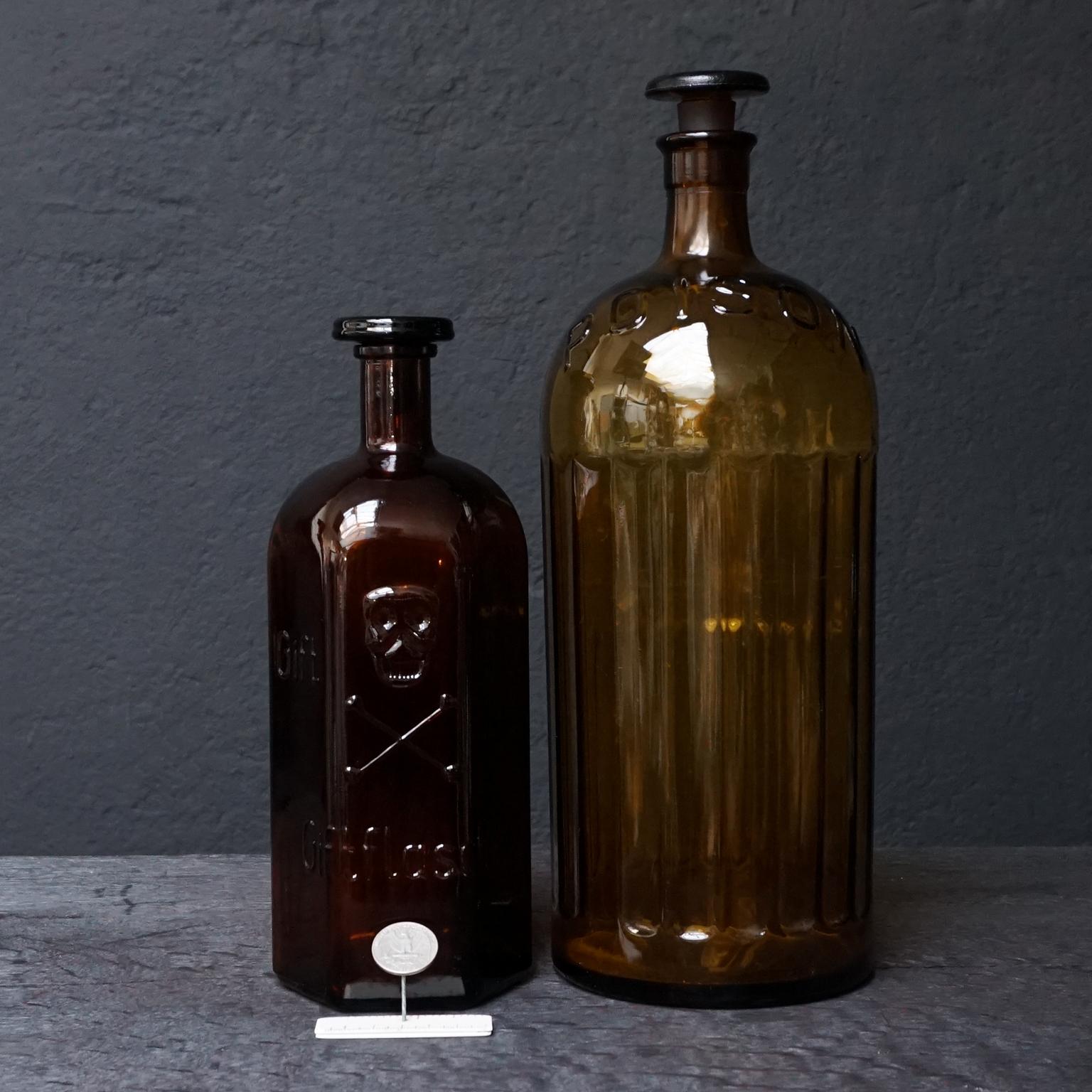 amber apothecary bottles