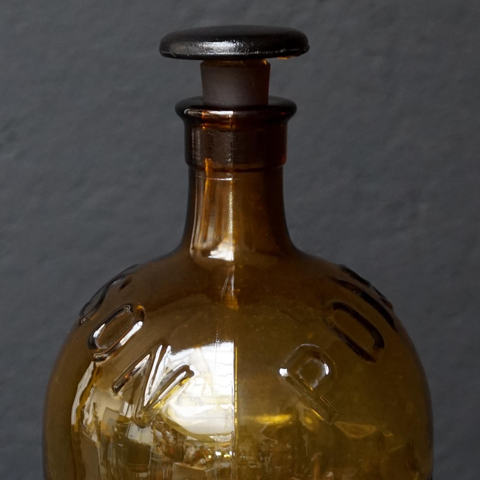 Late Victorian Early 20th Century Set of Large Amber Glass Apothecary Poison Bottles