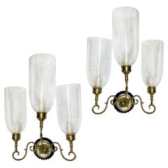 Retro Pair of Large Anglo-Indian Sconces