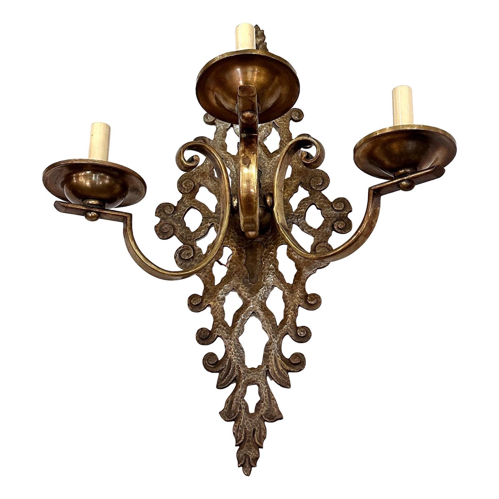 Set of Large Arabesque Sconces, Sold Per Pair In Good Condition For Sale In New York, NY
