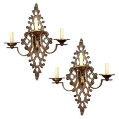 Set of Large Arabesque Sconces, Sold Per Pair