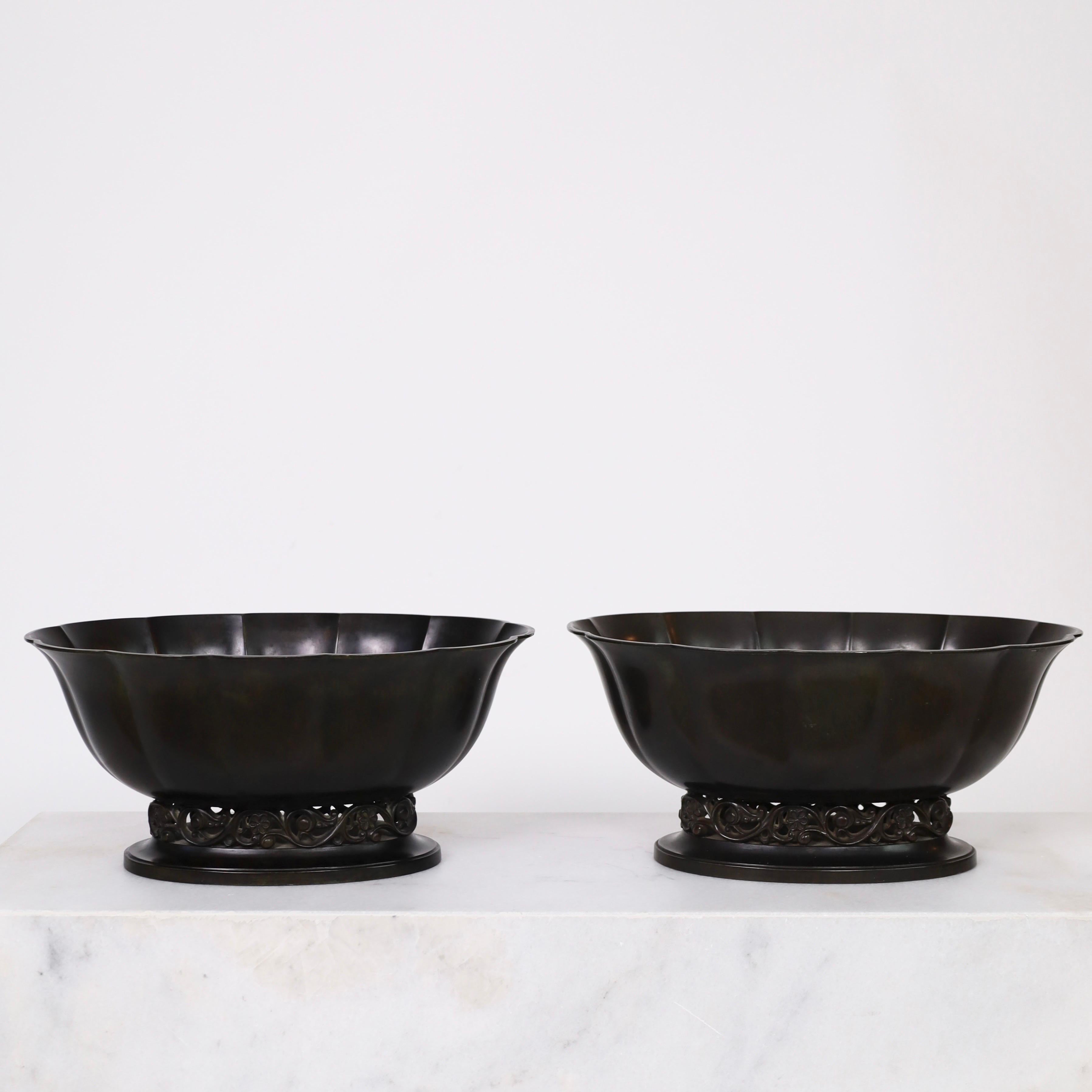 Ensemble de grandes jardinières Art Déco par Just Andersen, années 1920, Danemark en vente 4