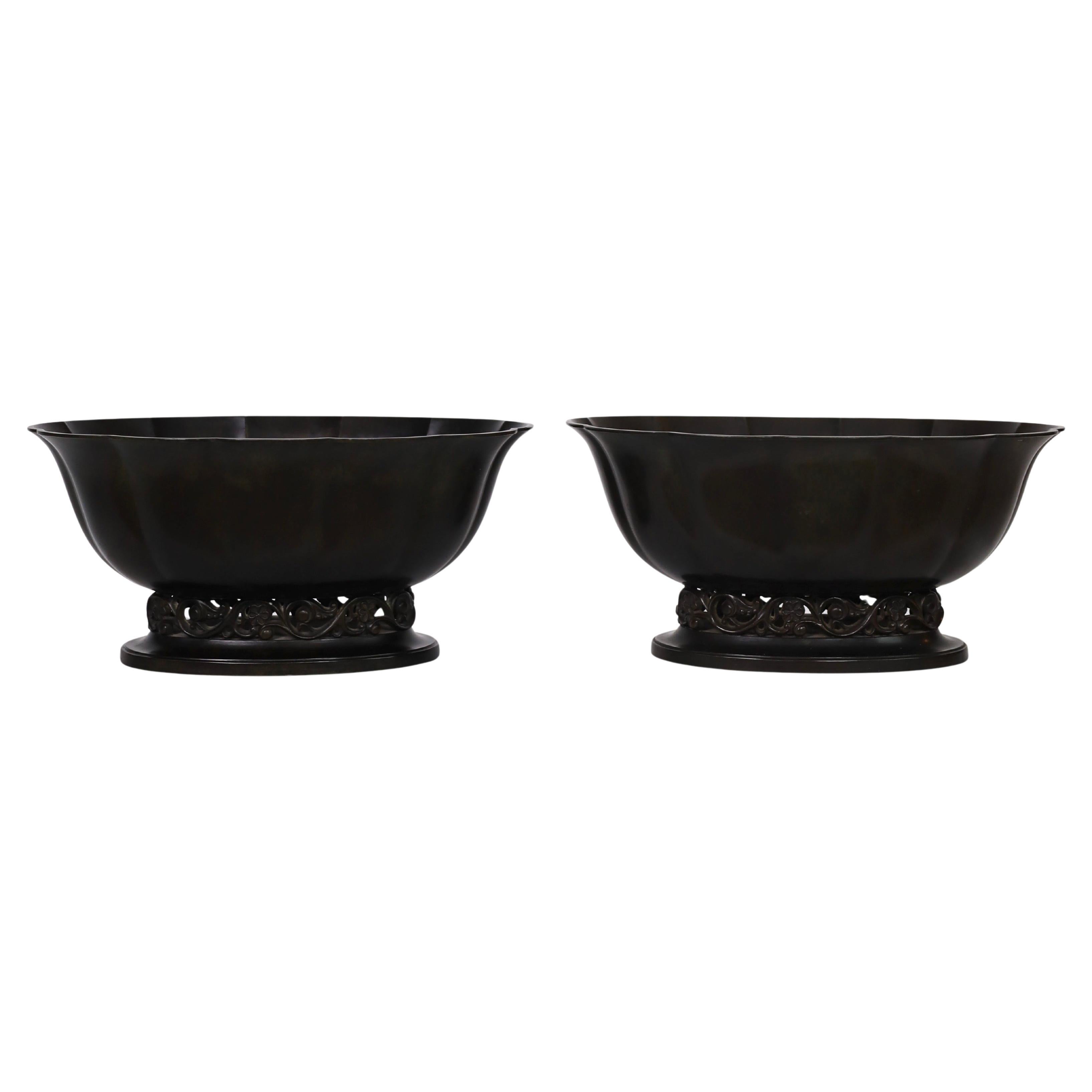 Set of Large Art Deco Jardinières by Just Andersen, 1920s, Denmark