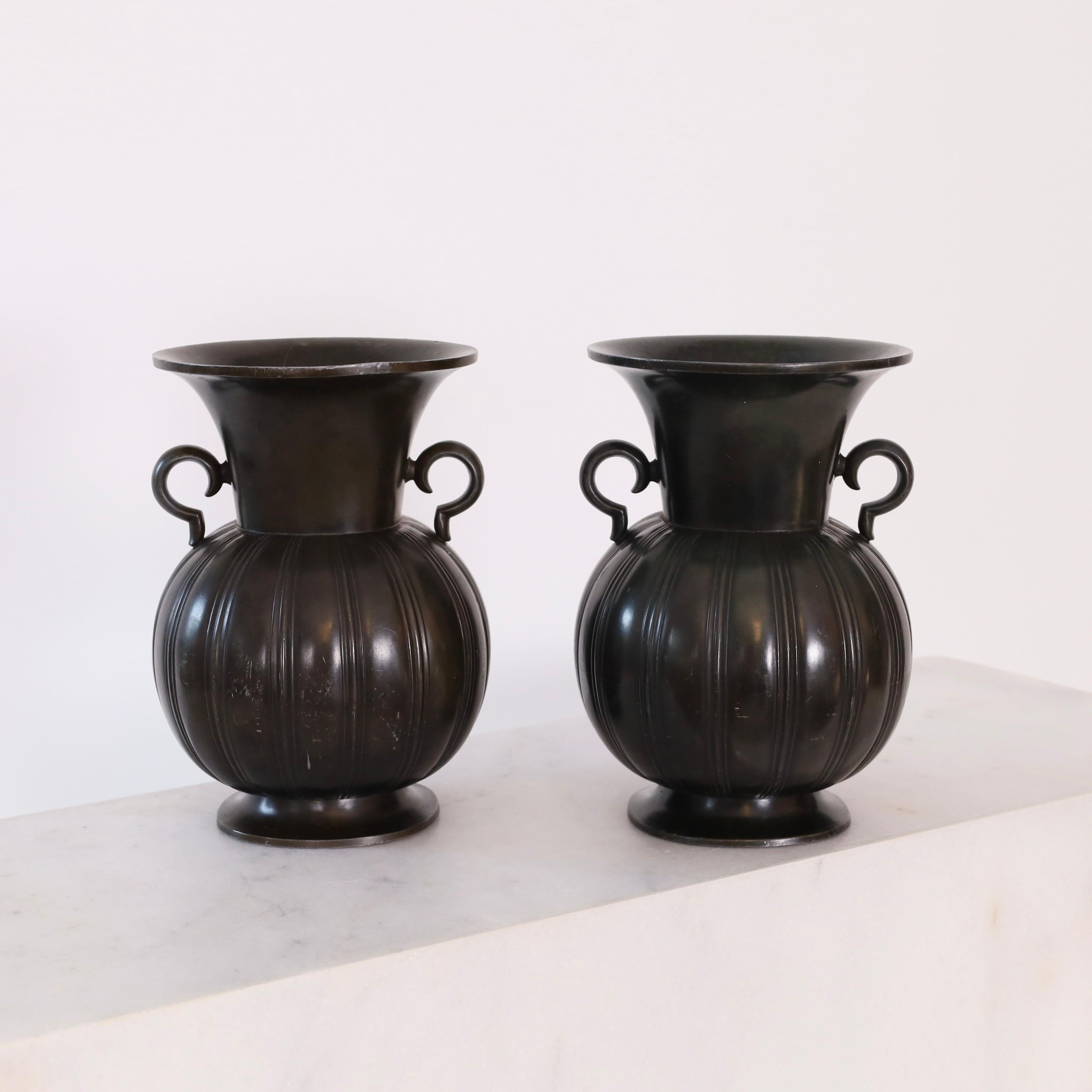 Set of large Art Deco vases by Just Andersen, 1930s, Denmark In Good Condition For Sale In Værløse, DK