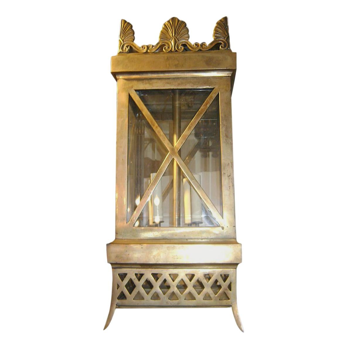 A Large Bronze English Lantern For Sale