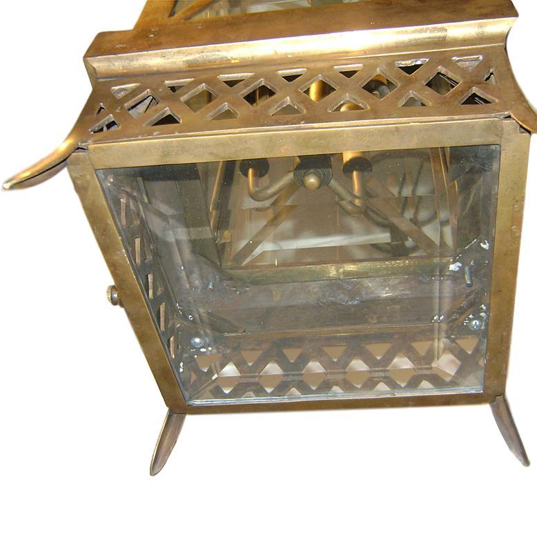 A Large Bronze English Lantern In Good Condition For Sale In New York, NY