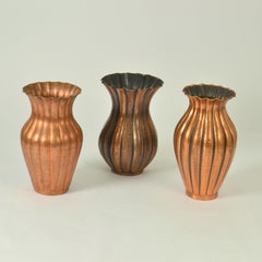 Set of Large Copper Amphora Vases by  Egidio Casagrande, Italy 1950's