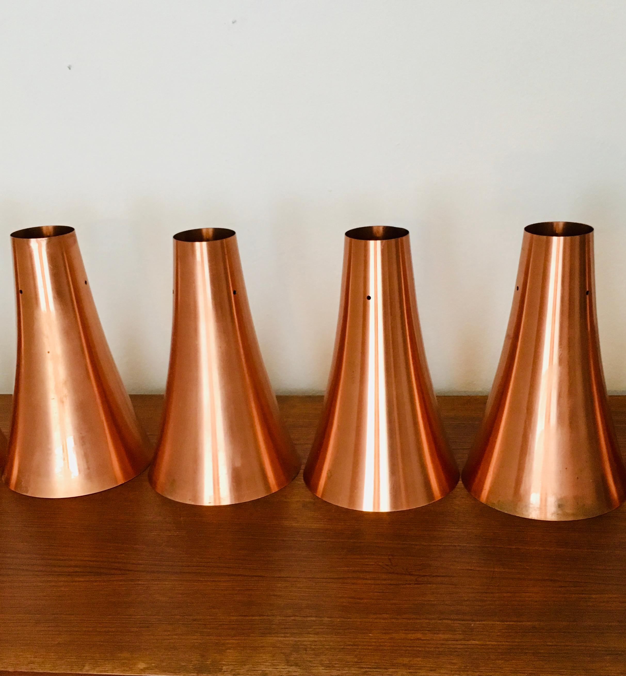 Set of large copper pendant lamps For Sale 6