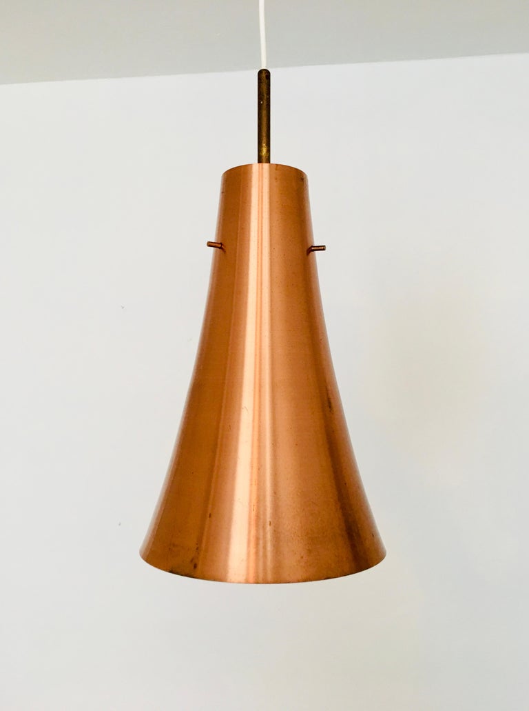 Set of large copper pendant lamps For Sale at 1stDibs