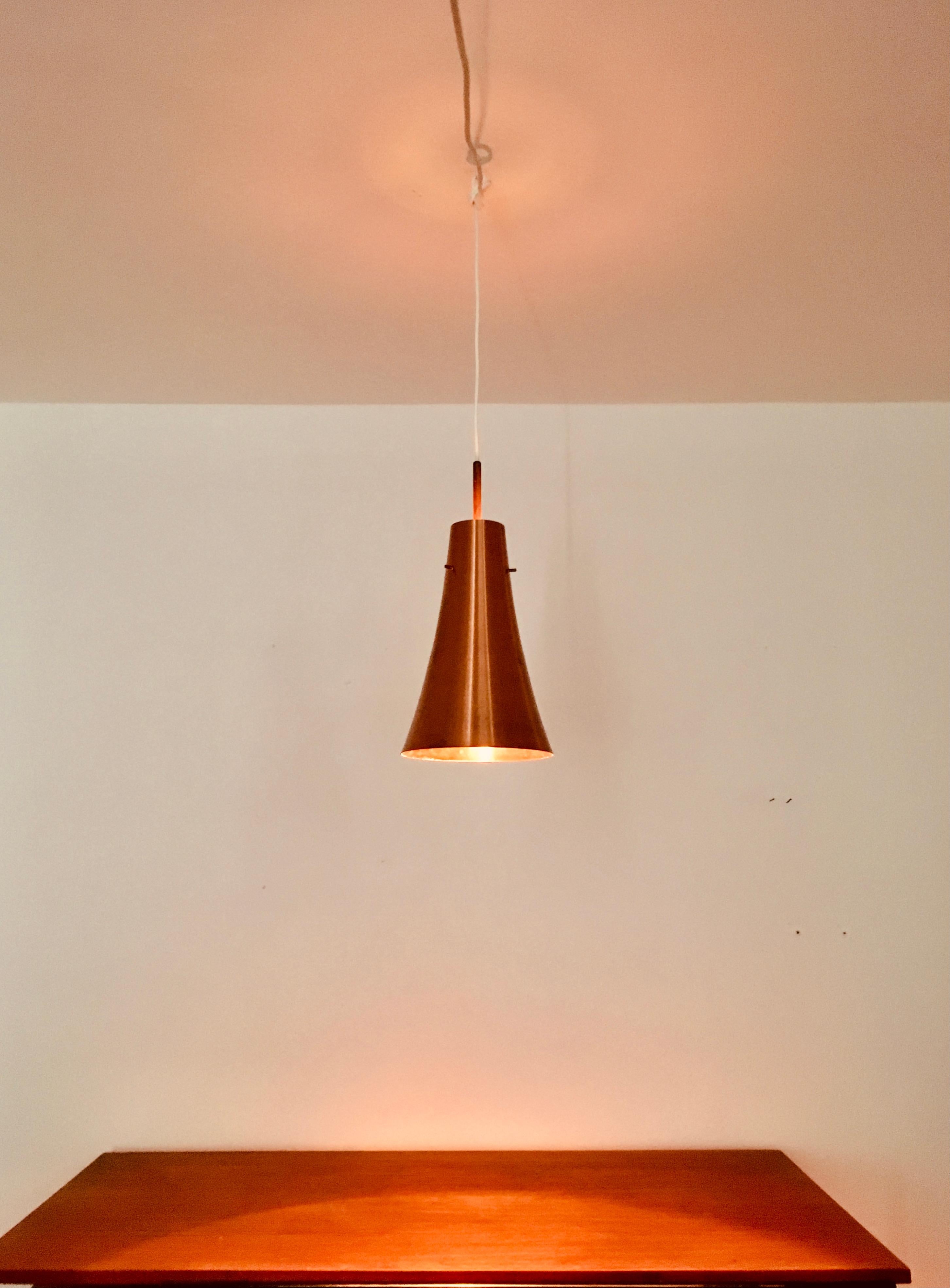 Set of large copper pendant lamps For Sale 1