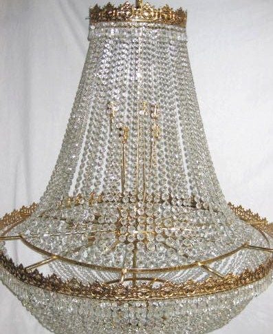 French Set of Large Crystal Chandeliers, Sold Individually For Sale