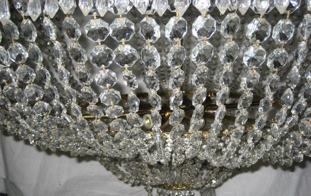 Bronze Set of Large Crystal Chandeliers, Sold Individually For Sale