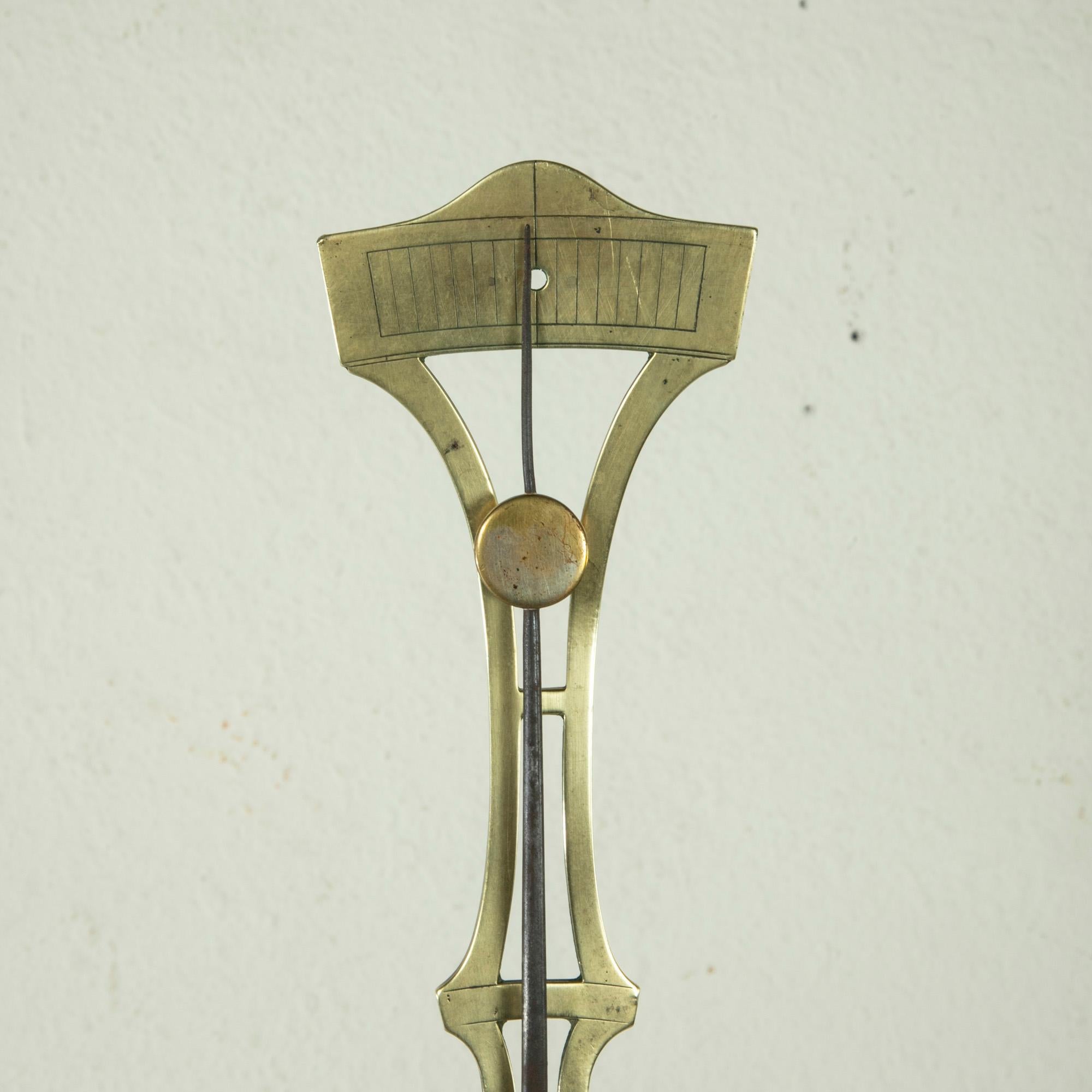 Set of Large Early 19th Century French Brass Scales on Walnut Base 3