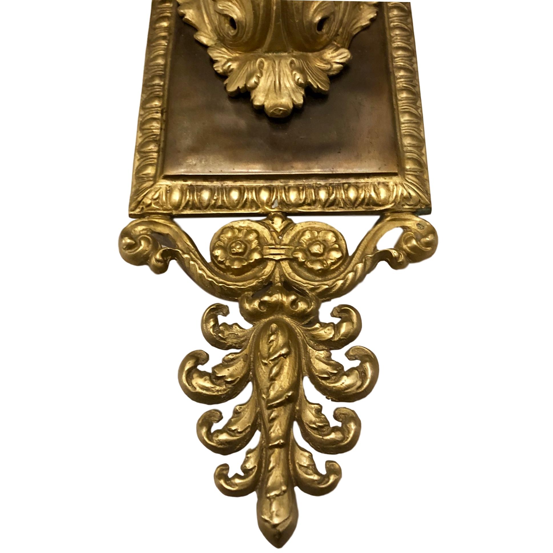 Set of Large Neoclassic Bronze Sconces, Sold in Pairs In Good Condition For Sale In New York, NY