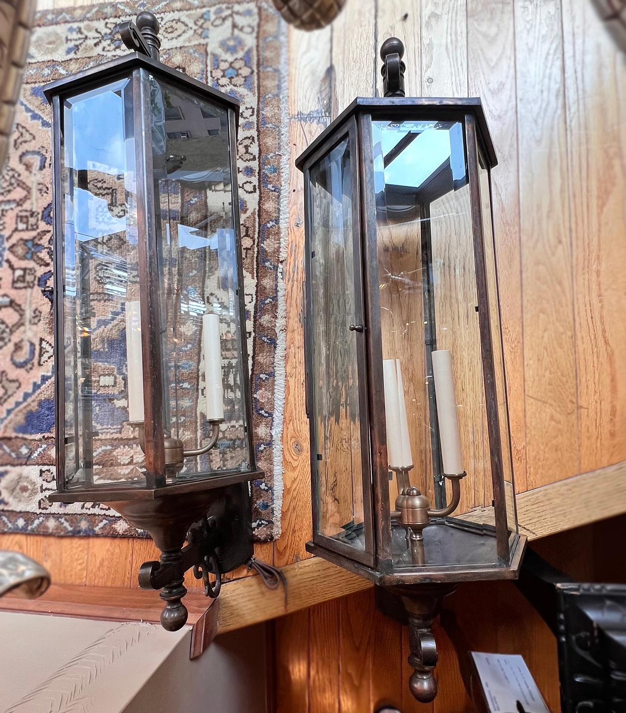 Set of Large English Wall Lanterns, Sold Per Pair For Sale 10