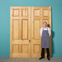 Set of Large Georgian Style 6-Panel Pine Double Doors